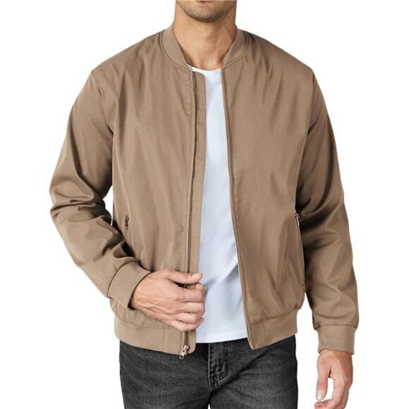 Men's Bomber Jacket Lightweight Light Flight Jacket Windbreaker